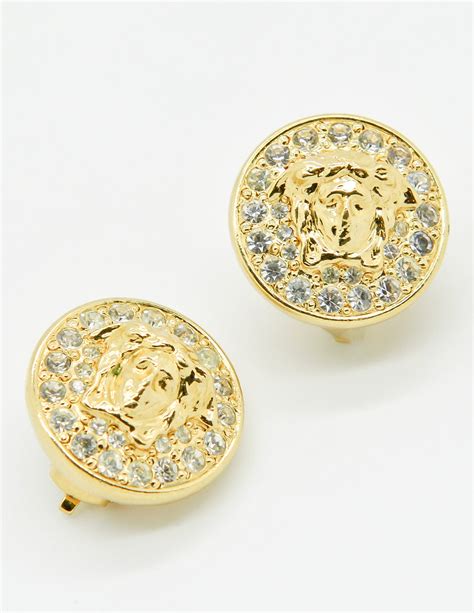 versace gold earrings price|vintage versace earrings.